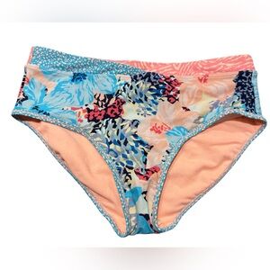 Athleta Girl Cannonball Bikini Swim Bottom size XXL / 16 Aqua Coral Navy NEW